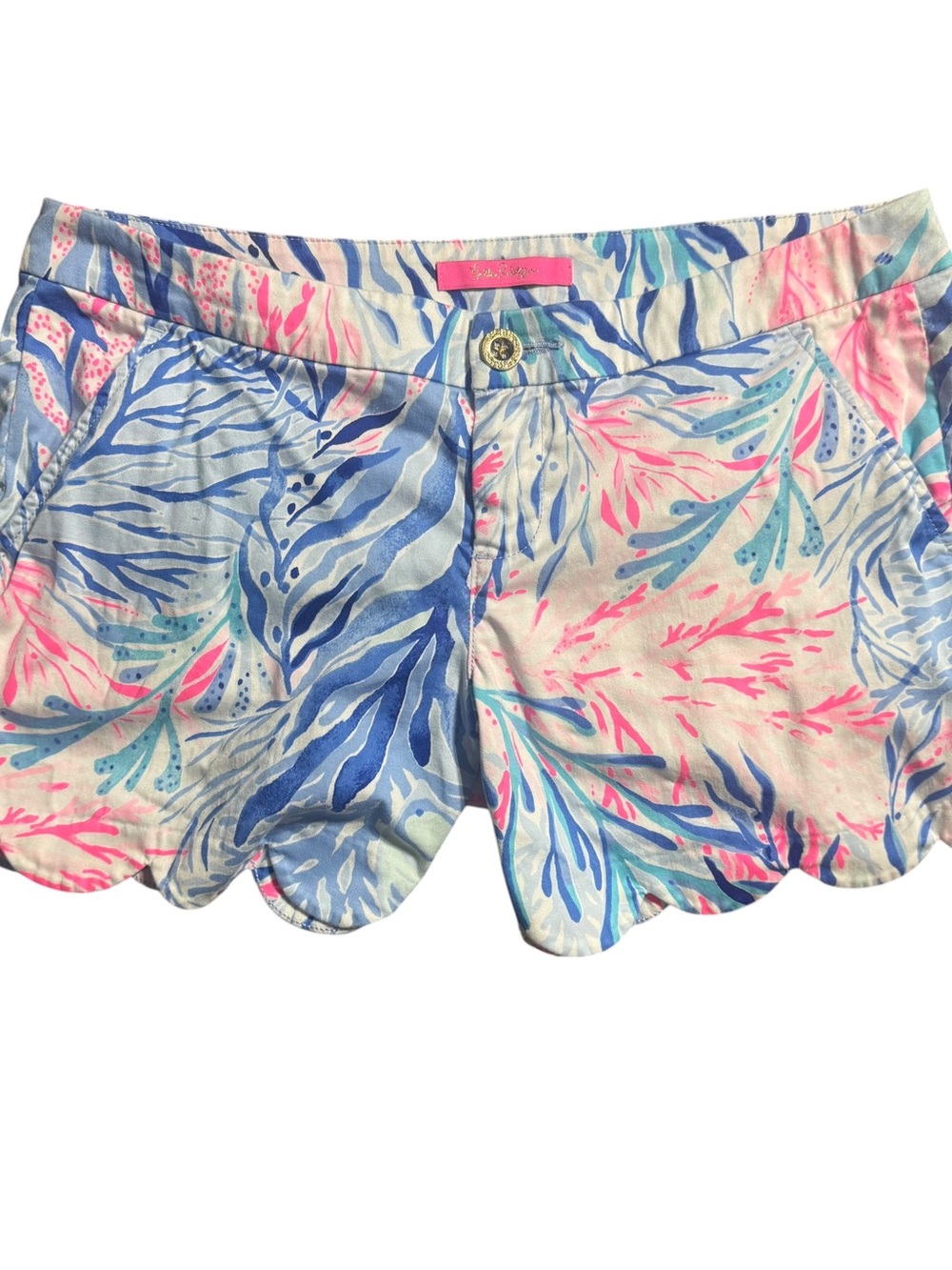 Lily Pulitzer Buttercup Stretch Shorts Kaleidoscope Coral Womens Size 8